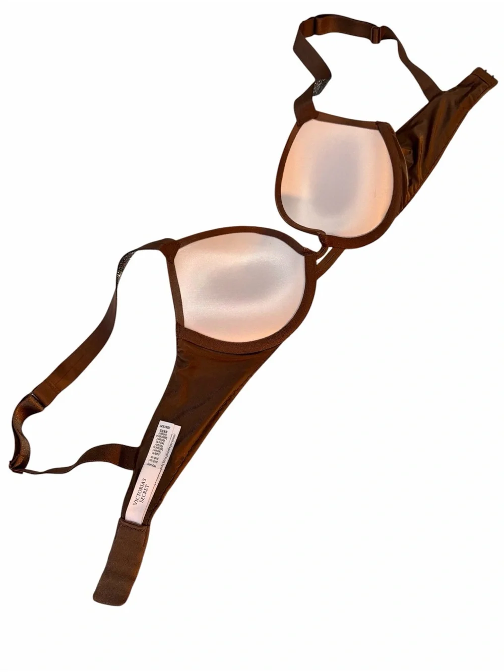 Victoria's Secret Very Sexy Shine Strap Smooth Push-Up Bra Sz 32B Mocha Brown